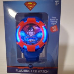 DC Superman Flashing LCD Watch